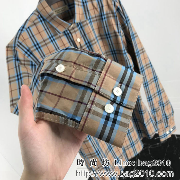 BURBERRY巴寶莉 18ss秋冬新款 新配色 純棉格紋長袖襯衫 男女同款 ydi1029